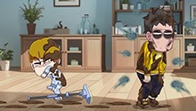 锤锤刚拖完地房间再次被弄脏
